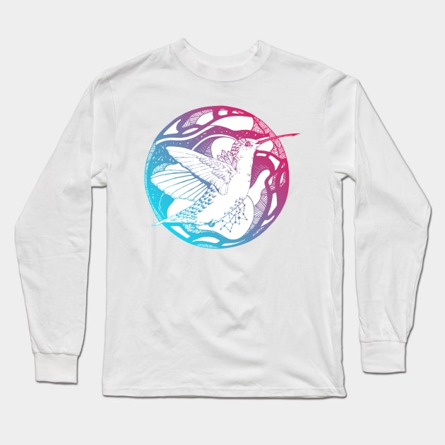 Dual Color Circle of The Hummingbird Long Sleeve T-Shirt by kenallouis